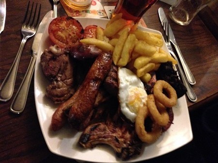 The mixed grill (from the Blue Pig) which rumours has it that a former Women's World Champion has devoured completely!